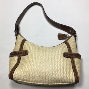 Fossil straw basket weave purse w/pockets on side
